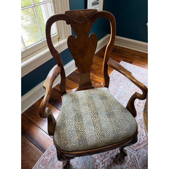 French Vintage Romweber Burl Wood Dining Table and 10 Chairs For Sale - Image 3 of 8