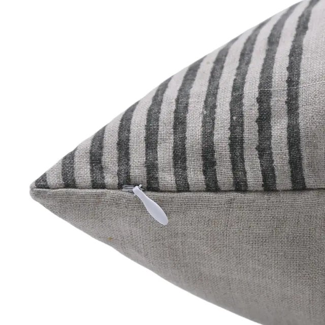 Art Deco Fabdivine Artisan Block Print Throw Pillow Cover 14x20 Inch Pure Linen- Saat Samunder For Sale - Image 3 of 4
