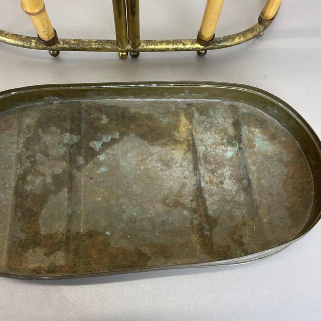 Hollywood Regency Brass and Bamboo Umbrella Stand in the style of Auböck, Austria, 1950s For Sale - Image 16 of 18