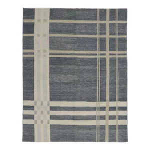 Gray Plaid Tartan Area Rug - 08'08 X 11'01