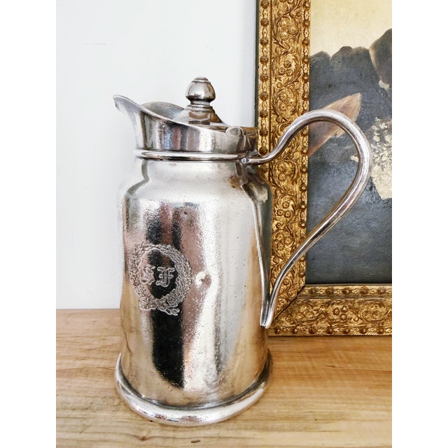 Reed & Barton 1948 Silver Plated Insulated Pitcher From the St Francis Hotel in San Francisco For Sale - Image 4 of 7