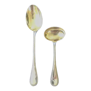 Christofle Perles Serving Spoons, Pair