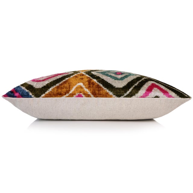 Textile Golden Tiger Silk Velvet Lumbar Pillow – 16x24 Handmade Designer Cushion For Sale - Image 7 of 8