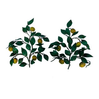 Pair of 1940s Italian Tole Sconces For Sale