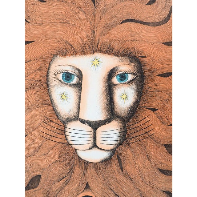 Modern Raymond Peynet, Zodiac Sign, Leo, Original Engraving For Sale - Image 3 of 7