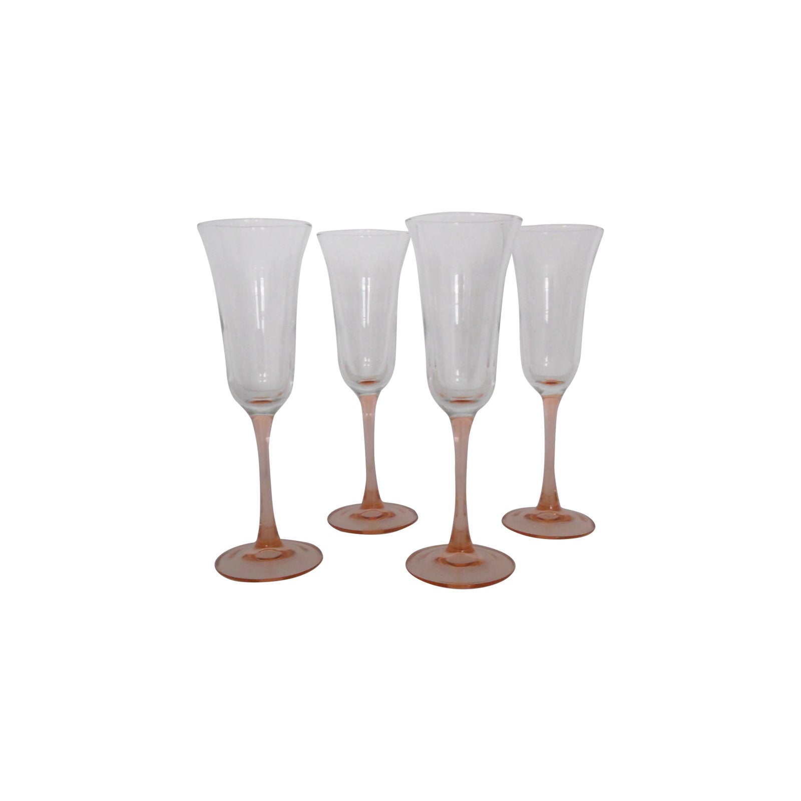 Pink Glass Champagne Flutes Set of Four Chairish
