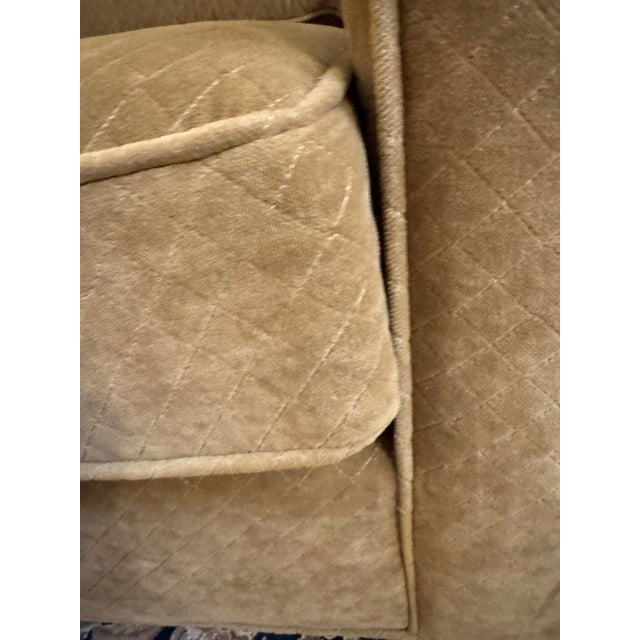 Hickory Chair Furniture Company 96” Hickory Chair Camel Velvet Track Arm Sofa For Sale - Image 4 of 7