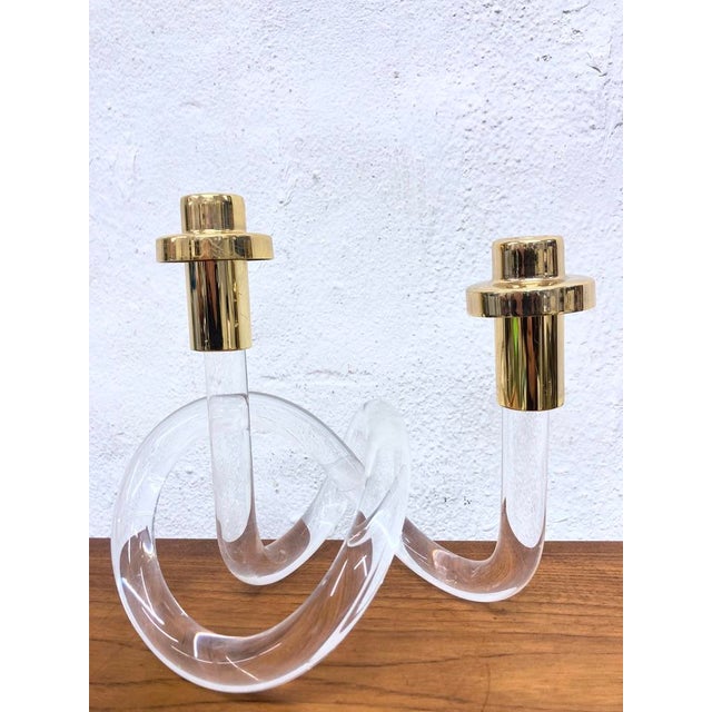 Acrylic Glass Double Candleholder by Elaine Bscheider for Dorothy Thorpe, 1960s For Sale - Image 6 of 9