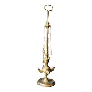 Anglo Indian Victorian Brass Oil Lamp 19th Century