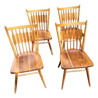 Set of 4 Kipp Stewart for Drexel Declaration Walnut Dining Side Chairs - Professionally Restored For Sale