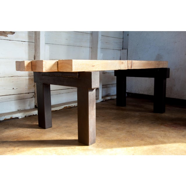 Artisan Modern Organic Rough Luxe Platform Bench For Sale In San Antonio - Image 6 of 13