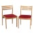 Mid-Century Modern Light Wood and Red Set of 2 Chairs From the 1960s For Sale