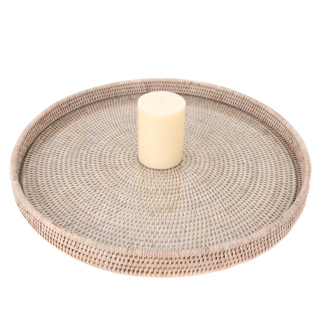 Our round rattan serving and ottoman trays with glass inserts will instantly add a gorgeous touch to any room of your...
