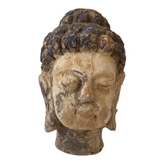 Early 20th Century Sculpture of Buddha Head For Sale
