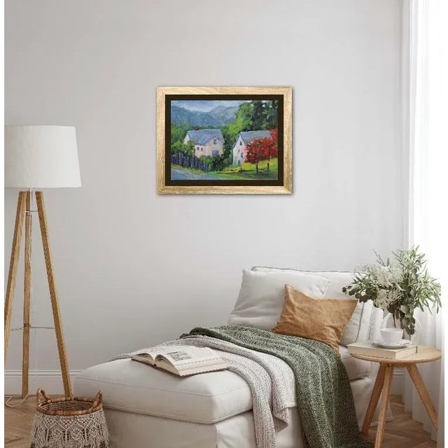 Contemporary Roses on Barn, Modern Impressionist Oil Painting For Sale - Image 3 of 12