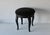 Wood Chairmaster of Ny Black on Black Padded Seat Cabriole Leg Stool Vintage Late 20th Century For Sale - Image 7 of 15