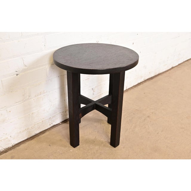 Stickley Gustav Stickley Antique Mission Oak Arts & Crafts Tabouret Side Table, Circa 1905 For Sale - Image 4 of 8
