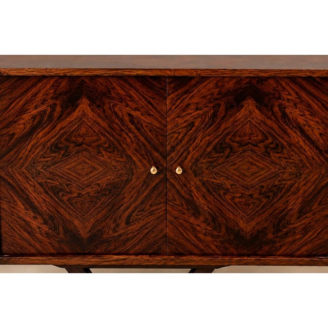 Monumental Brazilian Rosewood Credenza With Geometric Veneer Work by Móveis Teperman, 1950s For Sale - Image 11 of 18