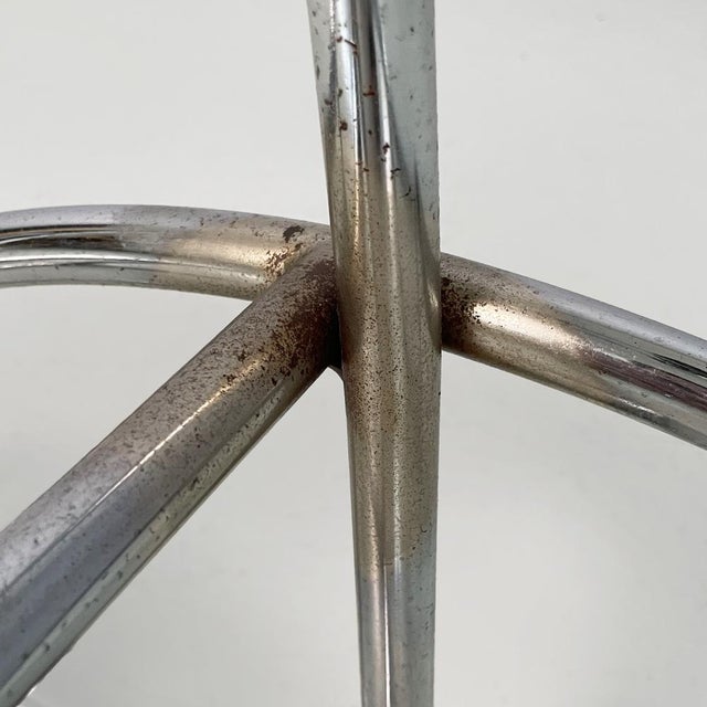 Italian Bar Stool with Brown Leather Bicycle Seat and Chromed Metal, 1970s For Sale - Image 17 of 18