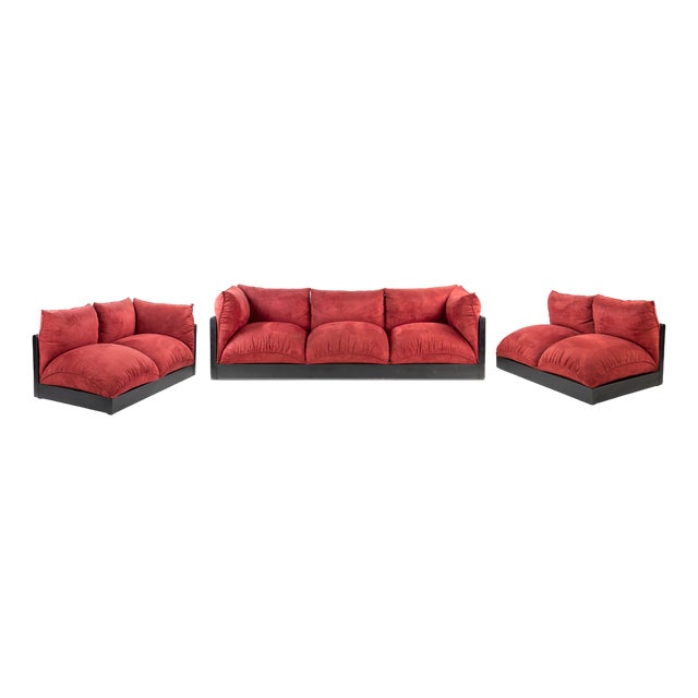 Down Modular Sofas by Carlo Bartoli for Rossi di Albizzate, 1973, Set of 3 For Sale