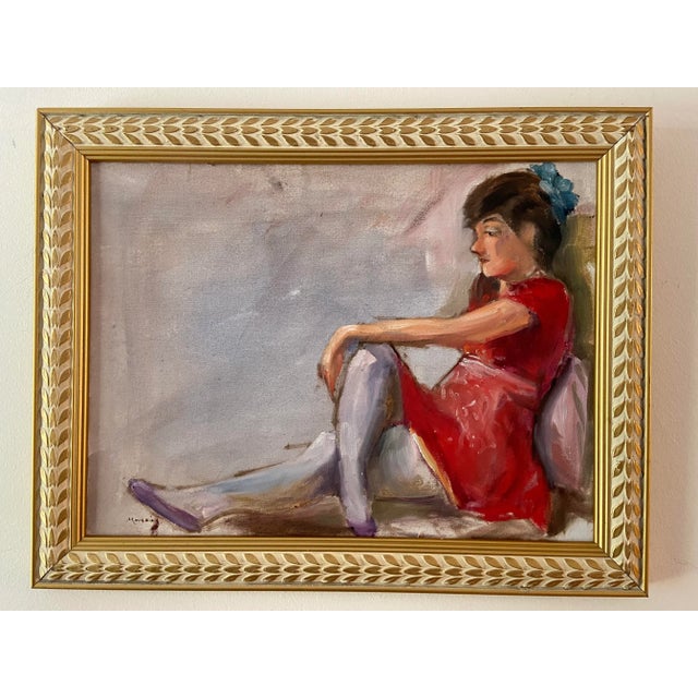 Original Figurative Oil Painting of Millennial Woman in Mini Dress by Marina Movshina For Sale - Image 4 of 9