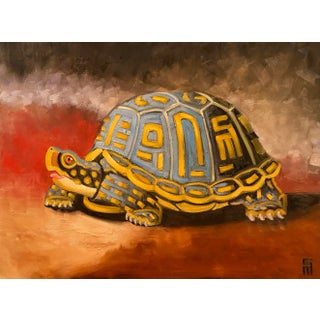 "Box Turtle" Contemporary Original Oil Painting on Canvas by Stephen McDonough For Sale