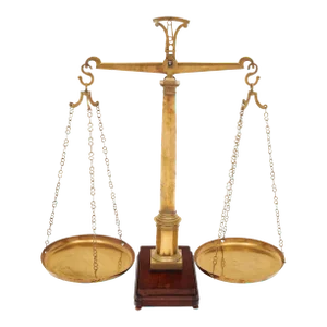 French Antique Shop Brass Counter Scale