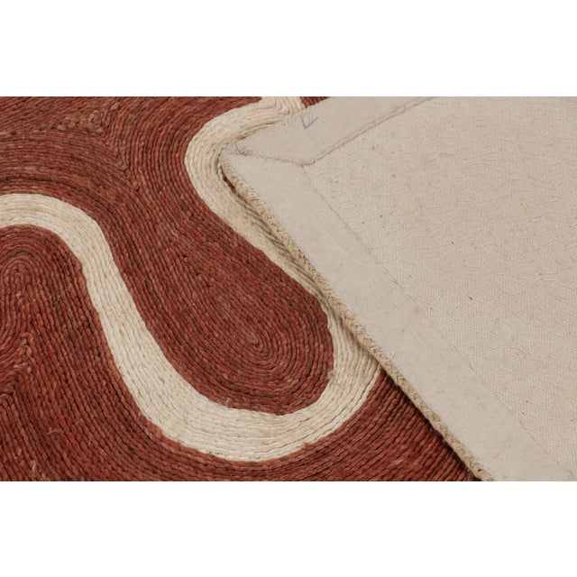Brick Red Contemporary Mid-Century Brick Red & Cream Abaca Rug by Rug & Kilim, India For Sale - Image 8 of 10