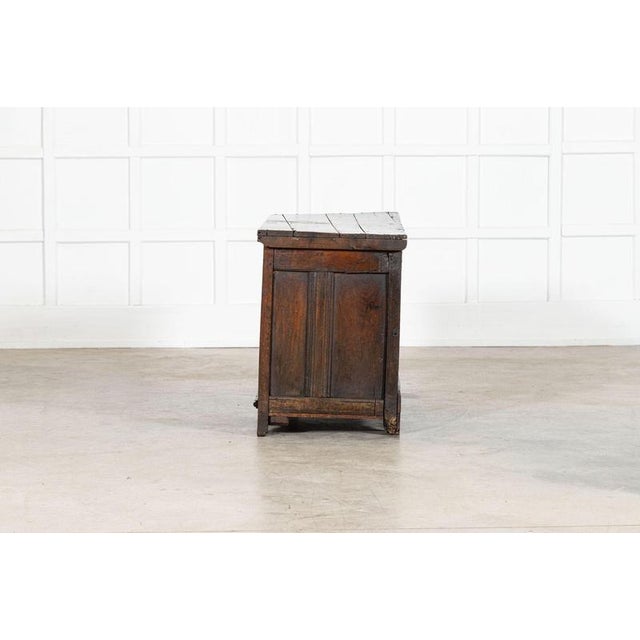 English Carved Oak Mule Chest, 1680 For Sale - Image 9 of 16