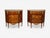 A Pair of Louis XVI Style, Demilune Commodes, Marquetry Inlay, Bronze, France, 19h c. Pair of gorgeous fully refinished...