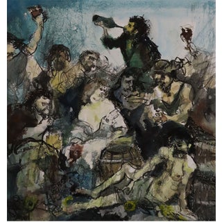 Miguel Paolin, Bacchus or the Drunks, 2024, Watercolor For Sale