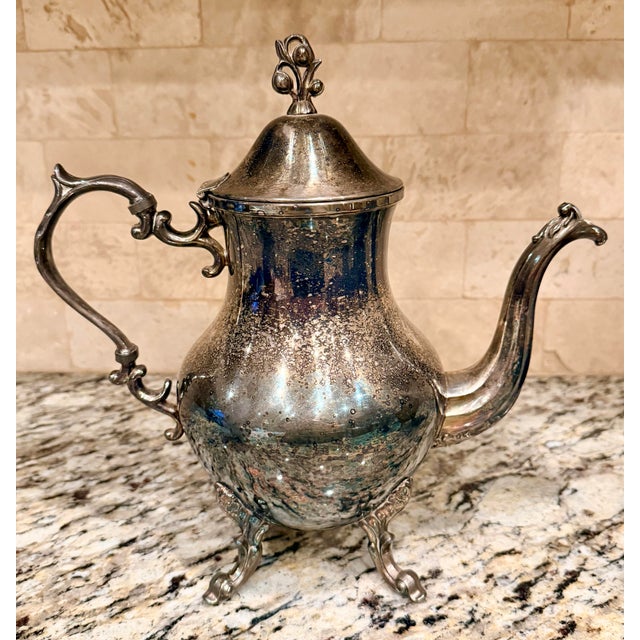 Silver Vintage English Silver Mfg. Corp. Silver on Copper Tea & Coffee Service, Set of 5 For Sale - Image 8 of 10