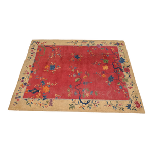 Antique Chinese Art Deco Nichols Hand-Knotted Room Size Wool Rug, Circa 1920s