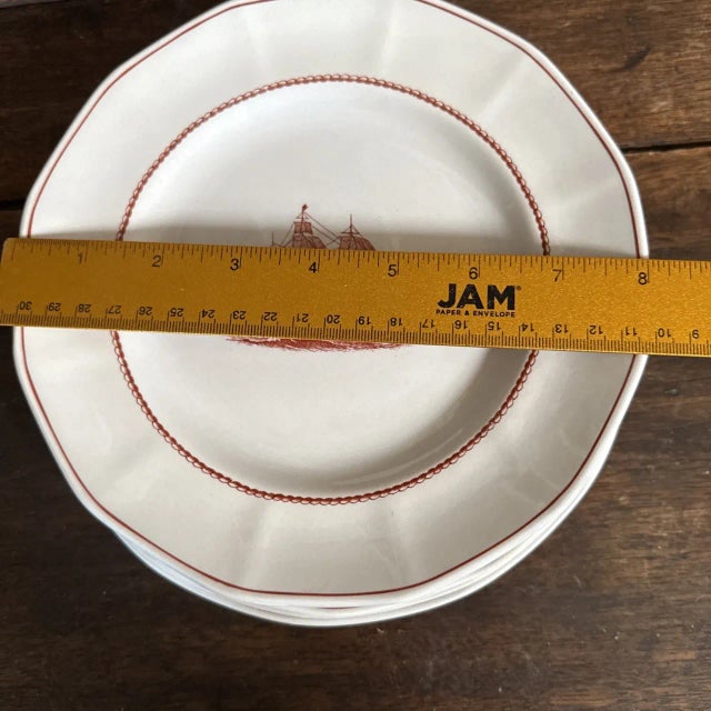 Vintage Wedgwood Flying Cloud Rust Clipper Ship Salad Plates - Set of 7 For Sale In Phoenix - Image 6 of 8