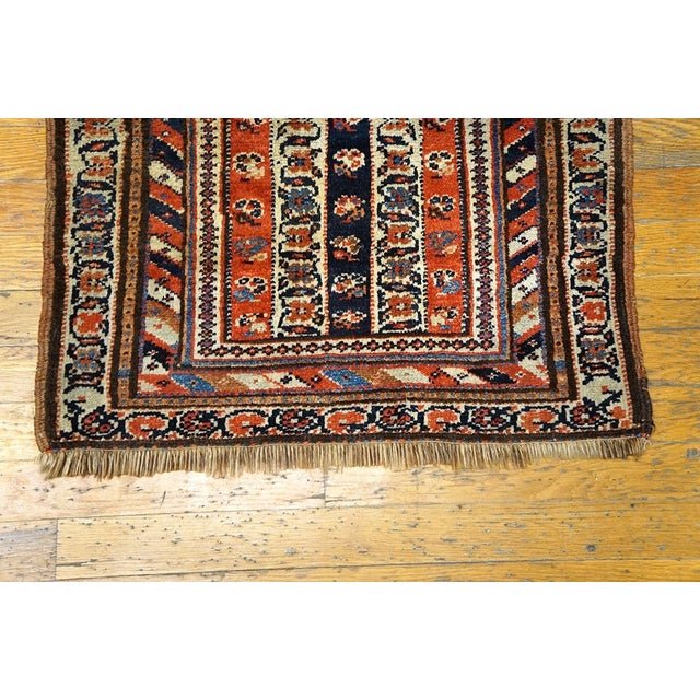 Persian 1850s Multicolor Geometric Antique Nw Persian Rug 1'6" X 2'0" Handknotted Wool Carpet For Sale - Image 3 of 4