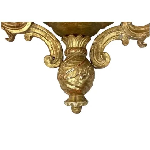 19th Century Pair of Italian Carved and Giltwood Wall Brackets For Sale - Image 5 of 8