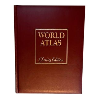 Vintage World Atlas Hardcover Book For Sale