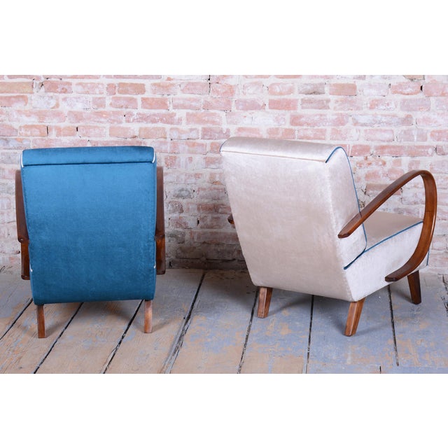 Art Deco Armchairs attributed to J. Halabala for Up Závody, Czech, 1940s, Set of 2 For Sale - Image 12 of 16