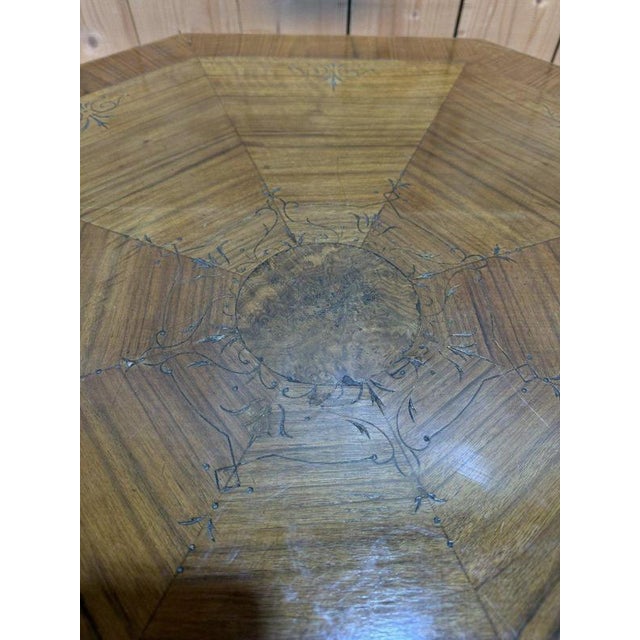 Wood Tripod Pedestal Table with Carved Top For Sale - Image 7 of 8