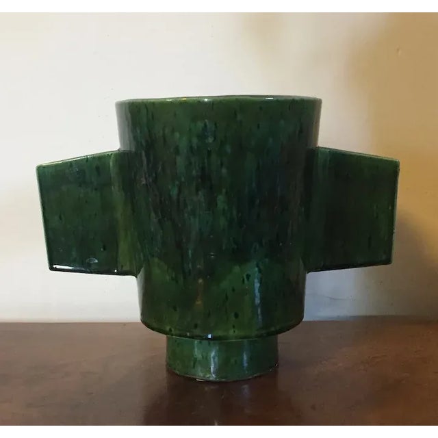 French Modernist Art Deco Pottery Vase For Sale - Image 10 of 13