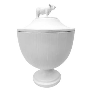 Oly Studio White Cast Resin Sheep Lidded Fable Box Animalia For Sale