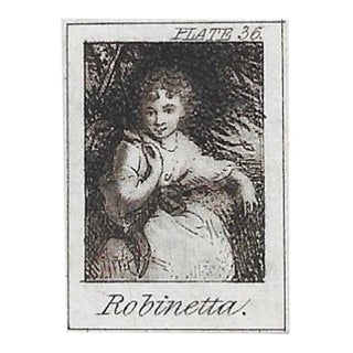 Antique Miniature Engraving of Robinetta, Joshua Reynolds Portrait For Sale