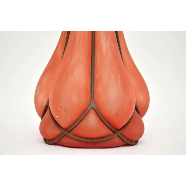 Metal Vintage Art Deco Glass & Pewter Vase, 1930s For Sale - Image 7 of 8