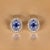 Diamond Sapphire Earrings 14k Gold 3.24 TCW Certified For Sale - Image 9 of 18