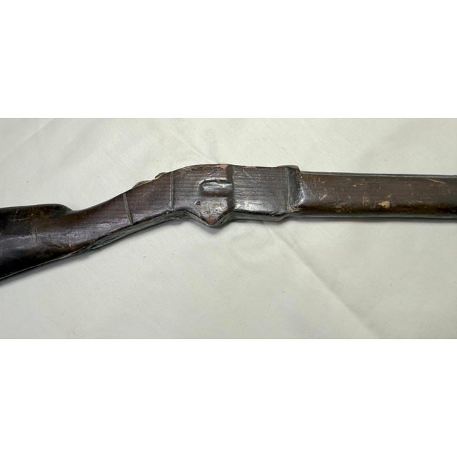 Antique 1800's Hand Carved Wood Folk Art Child Rifle Shotgun Toy Gun Sculpture For Sale In New York - Image 6 of 10