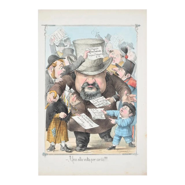 One at a Time - Lithograph by A. Maganaro - 1872 1872 For Sale
