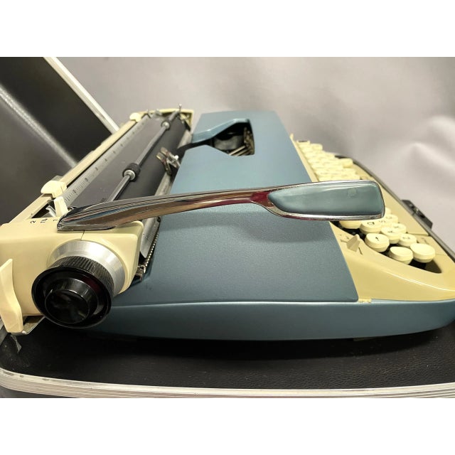 Teal Mid-Century Smith Corona Portable Typewriter For Sale - Image 8 of 13