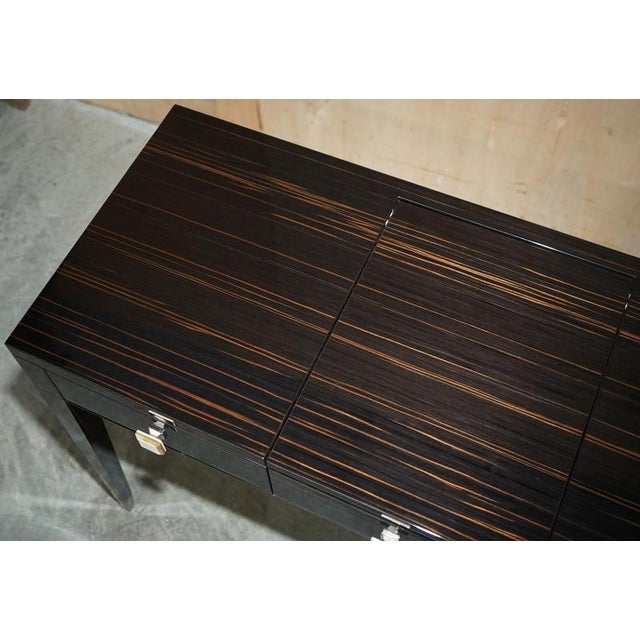 Glass Macassar Ebony Nascondino Dressing Table and Stool from Fendi Casa, Italy, Set of 2 For Sale - Image 7 of 18