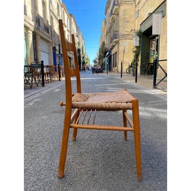 Vintage Turned Wood Chairs with Straw Seats by Yngve Ekström, 1950s, Set of 6 For Sale - Image 11 of 15