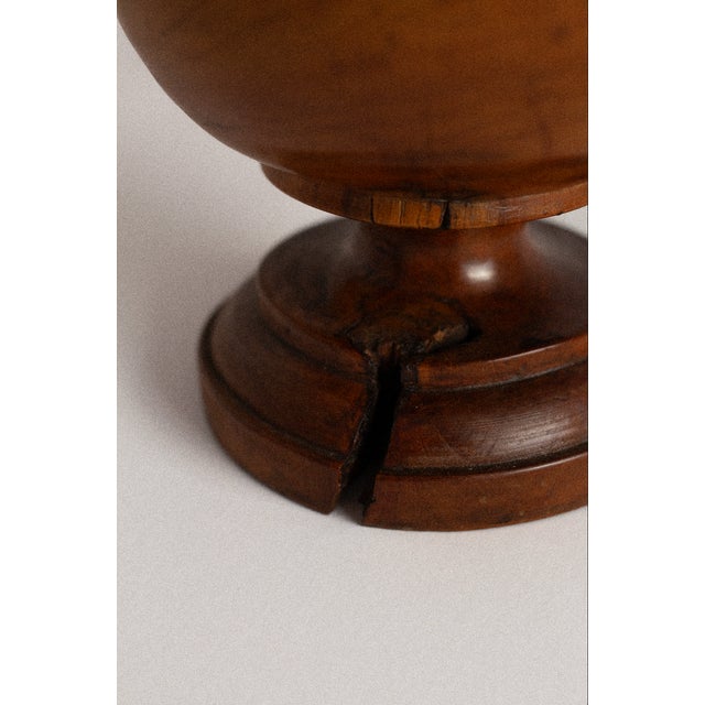 1920s Vintage Apothecary Jar in Walnut Wood, 1920s For Sale - Image 5 of 7